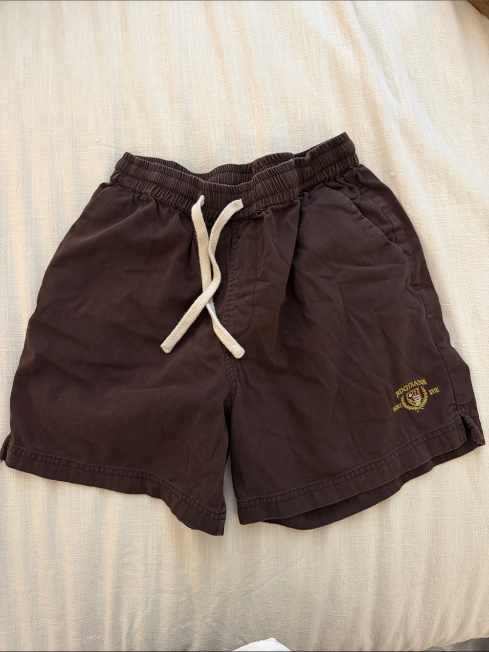 BDG Brown Men's Drawstring Swim Trunks